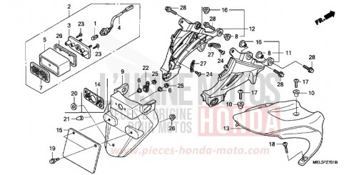 GARDE-BOUE ARRIERE (CBR1000RR6/7) CBR1000RR6 de 2006